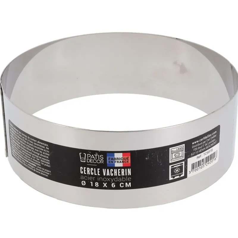 Cerf Dellier Cercles À Patisserie*Cercle A Vacherin Inox H 6 Cm 18 Cm Patisdecor