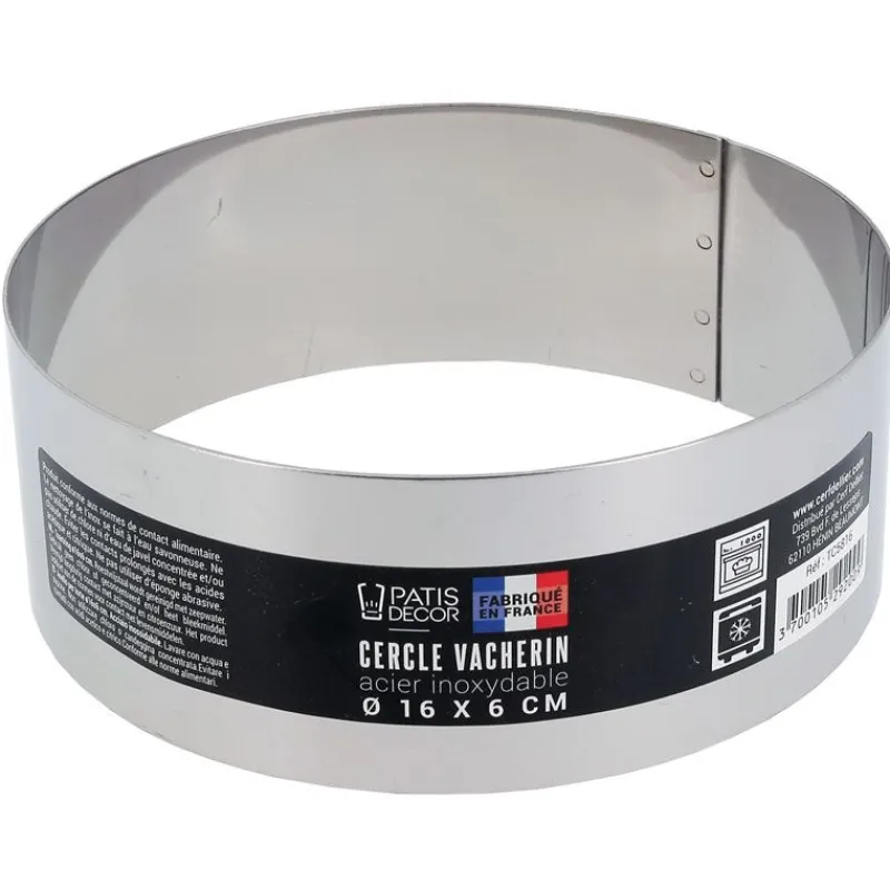Cerf Dellier Cercles À Patisserie*Cercle A Vacherin Inox H 6 Cm 16 Cm Patisdecor