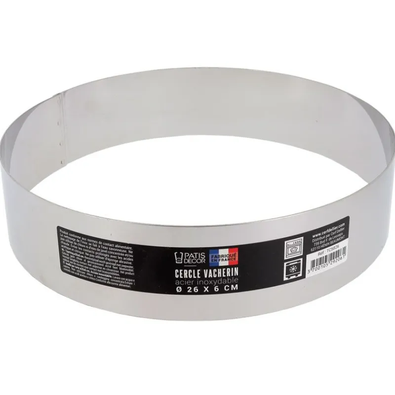 Cerf Dellier Cercles À Patisserie*Cercle A Vacherin Inox H 6 Cm 26 Cm Patisdecor