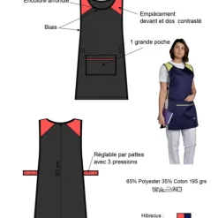 Chasuble Rouge Hibiscus Poly/Coton Eloise><noscript><img width=