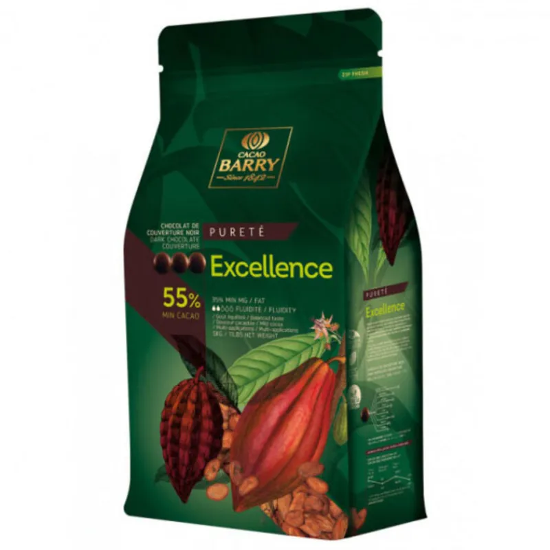 Cerf Dellier Chocolats De Couverture*Chocolat De Couverture Noir Excellence Pistoles 55 % 5 Kg