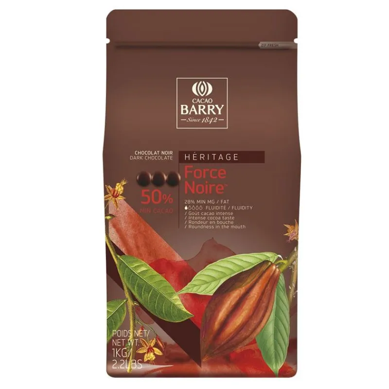 Cerf Dellier Casher*Chocolat Pistoles Force Noire 50 % 1 Kg