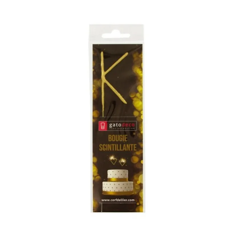Cierge Magique Dore Lettre K Patisdecor>Cerf Dellier Hot