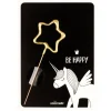 Cierge Magique Etoile Dore + Carte Licorne Be Happy>Cerf Dellier Clearance