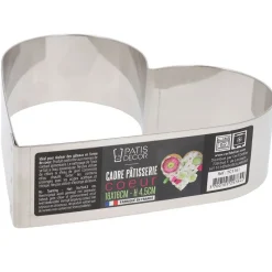 Cerf Dellier Cercles À Patisserie*Coeur A Mousse Inox H 4,5 Cm L 16 Cm Patisdecor
