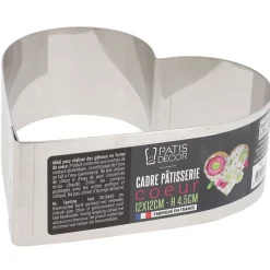 Cerf Dellier Cercles À Patisserie*Coeur A Mousse Inox H 4,5 Cm L 12 Cm Patisdecor