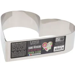 Cerf Dellier Cercles À Patisserie*Coeur A Mousse Inox H 4,5 Cm L 18 Cm Patisdecor