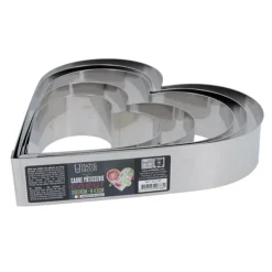 Cerf Dellier Cercles À Patisserie*Coeur A Mousse Inox H 4,5 Cm L 24 Cm Patisdecor