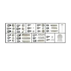 Cerf Dellier Douilles*Coffret 26 Douilles Décors Inox