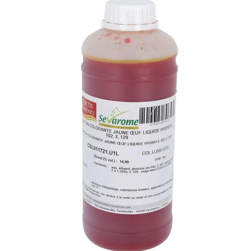 Cerf Dellier Colorants Alimentaires Liquides*Colorant Liquide Hydrosoluble Jaune Oeuf 1L