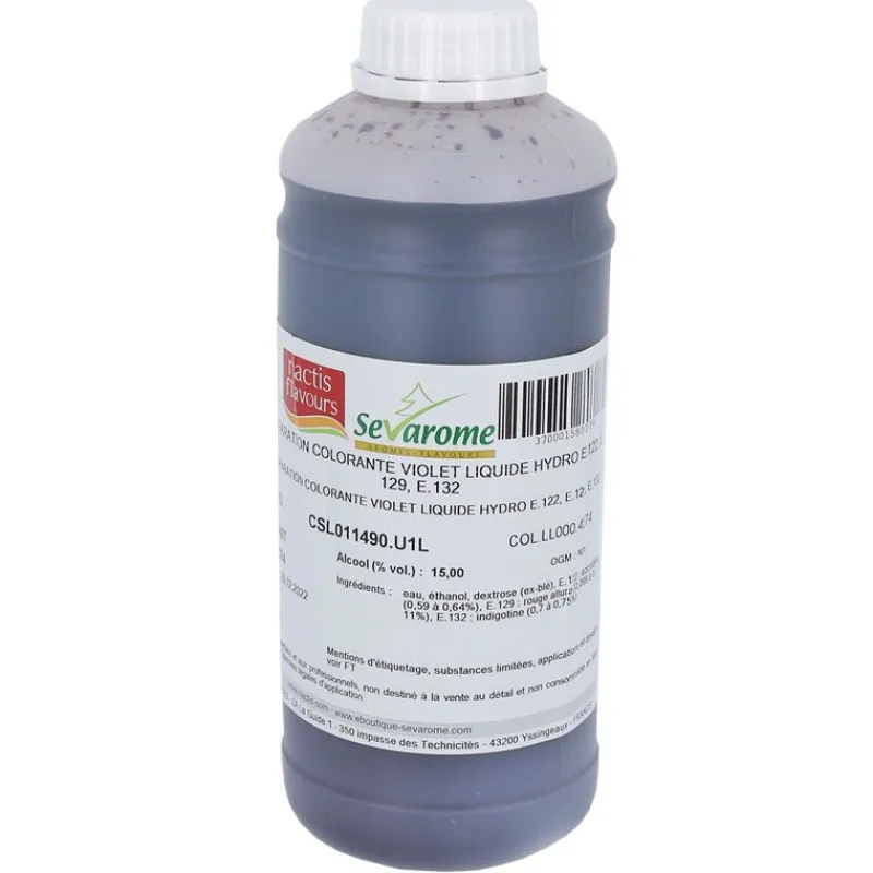 Cerf Dellier Colorants Alimentaires Liquides*Colorant Liquide Hydrosoluble Violet 1L