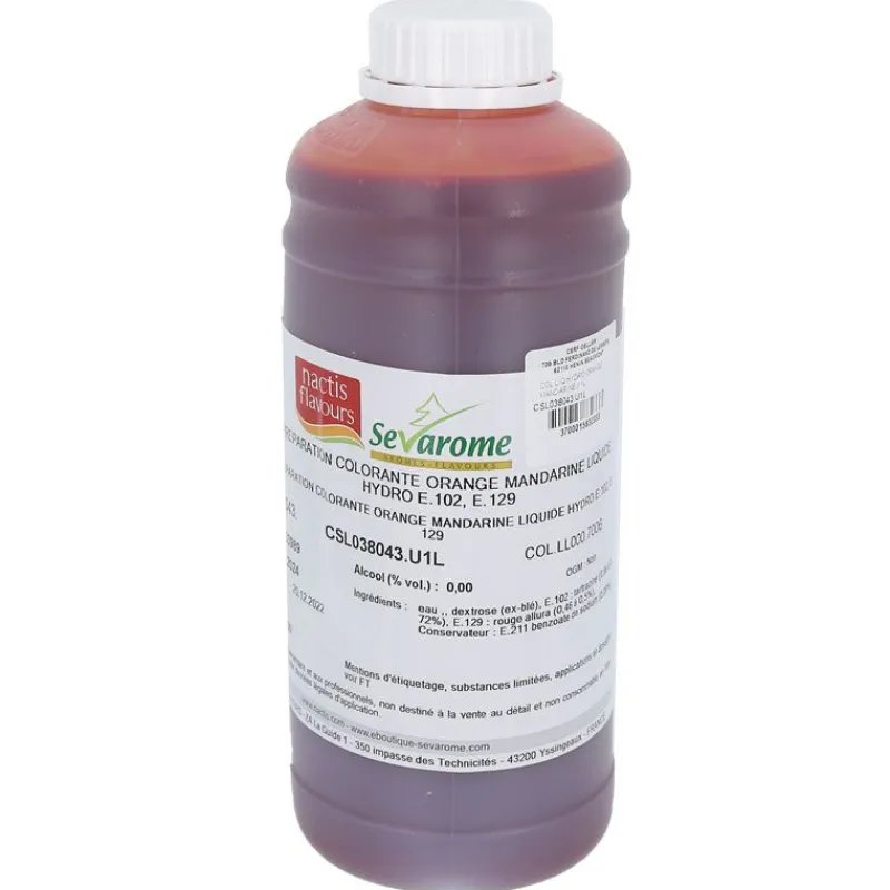 Cerf Dellier Colorants Alimentaires Liquides*Colorant Liquide Hydrosoluble Orange Mandarine 1L
