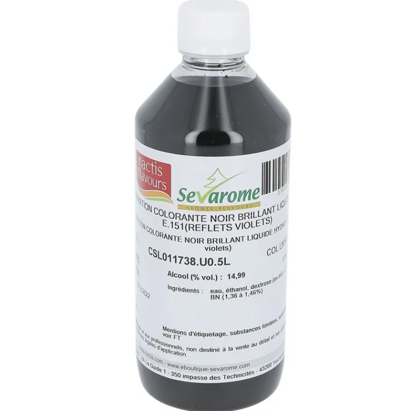 Cerf Dellier Colorants Alimentaires Liquides*Colorant Liquide Hydrosoluble Noir Brillant 500 Ml