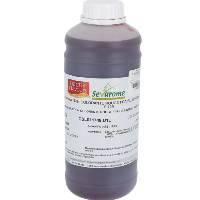 Cerf Dellier Colorants Alimentaires Liquides*Colorant Liquide Hydrosoluble Rouge Fraise 1L