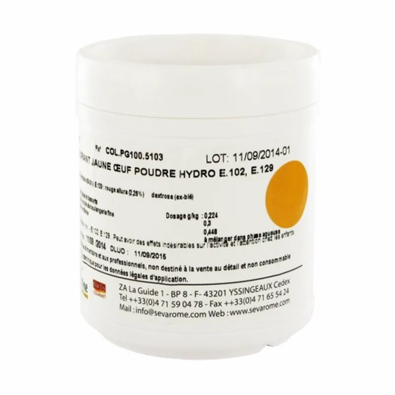 Cerf Dellier Colorants Alimentaires En Poudre*Colorant Poudre Alimentaire Jaune Oeuf 100 G