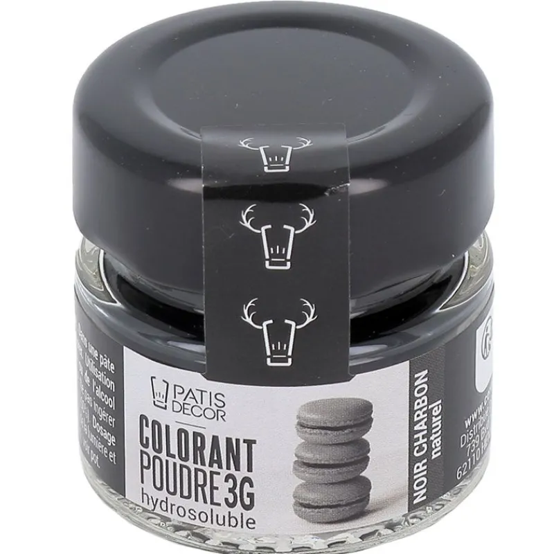 Cerf Dellier Colorants Alimentaires En Poudre*Colorant Poudre Hydrosoluble Noir Charbon Naturel 3 G