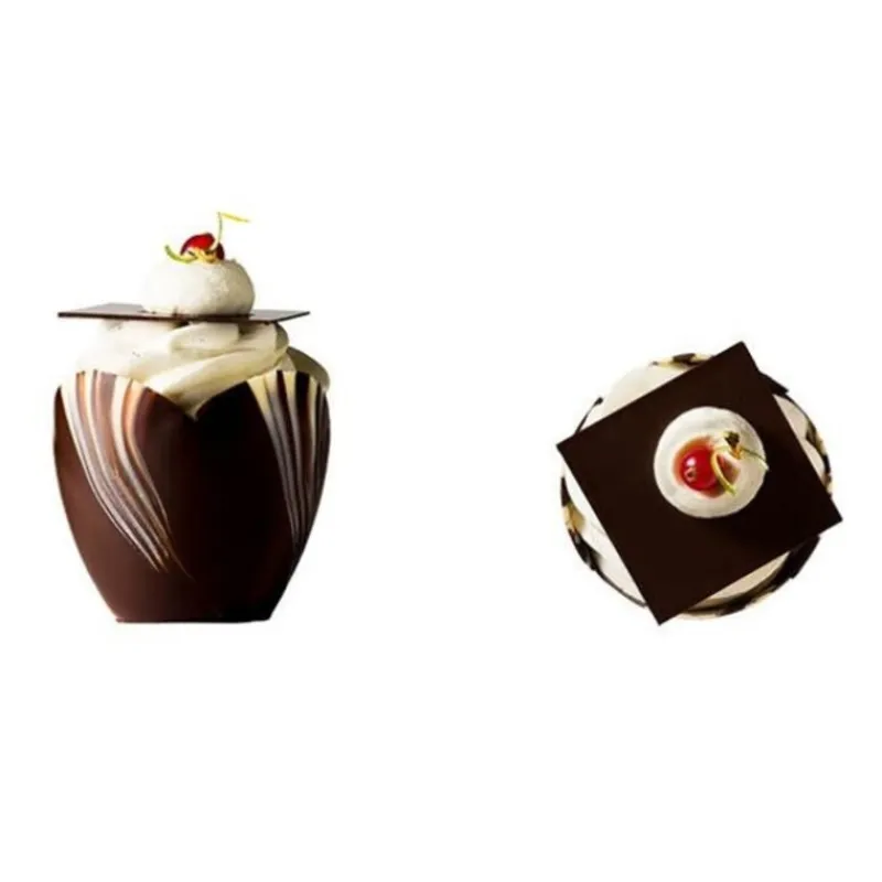 Coupelle Chocolat Marbre Tulip (X 12)>Cerf Dellier Sale