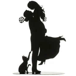 Couple De Maries Avec Chat Metal Noir>Cerf Dellier Outlet