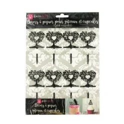 Cupcake Toppers Arbres Coeurs (X 8)><noscript><img width=