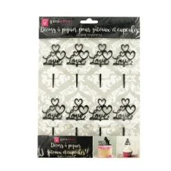 Cupcake Toppers Love (X8)><noscript><img width=