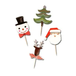 Cupcake Toppers Merry Christmas Assortis (X8)>Cerf Dellier Hot