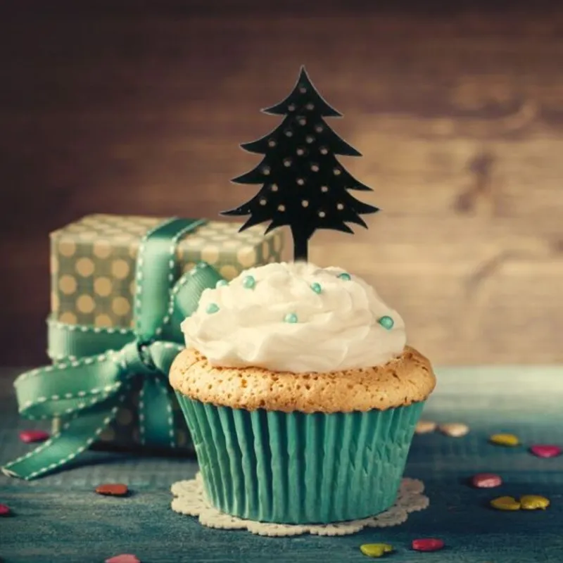 Cupcake Toppers Sapin De Noël (X 8)>Cerf Dellier New