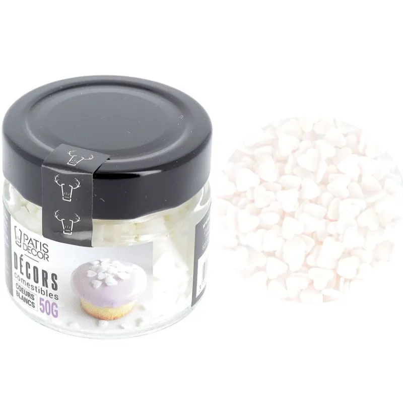 Décors Comestibles Coeurs Blancs 50 G>Cerf Dellier Online