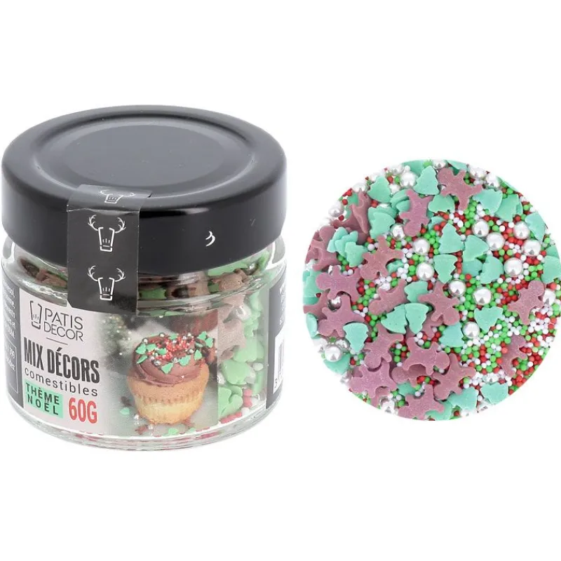 Décors Comestibles Theme Noël Assortis Patisdecor 60 G>Cerf Dellier