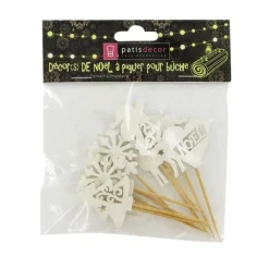 Décors De Noël En Bois Vintage Paillete (X10)>Cerf Dellier Hot