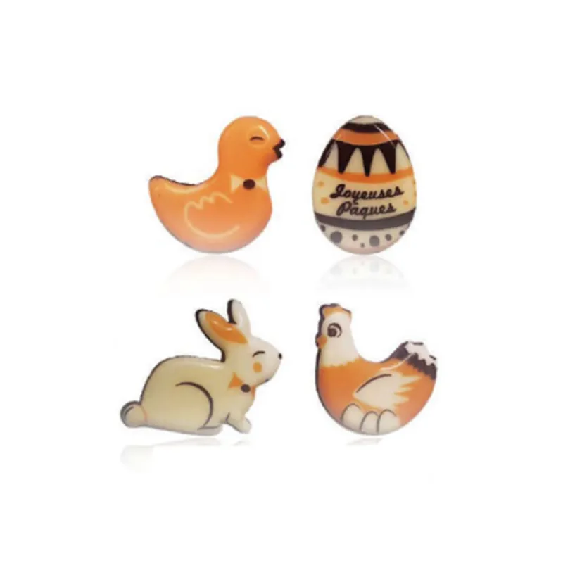 Décors De Pâques Assortis En Chocolat Blanc (X 80) - Ddm 09/23>Cerf Dellier New