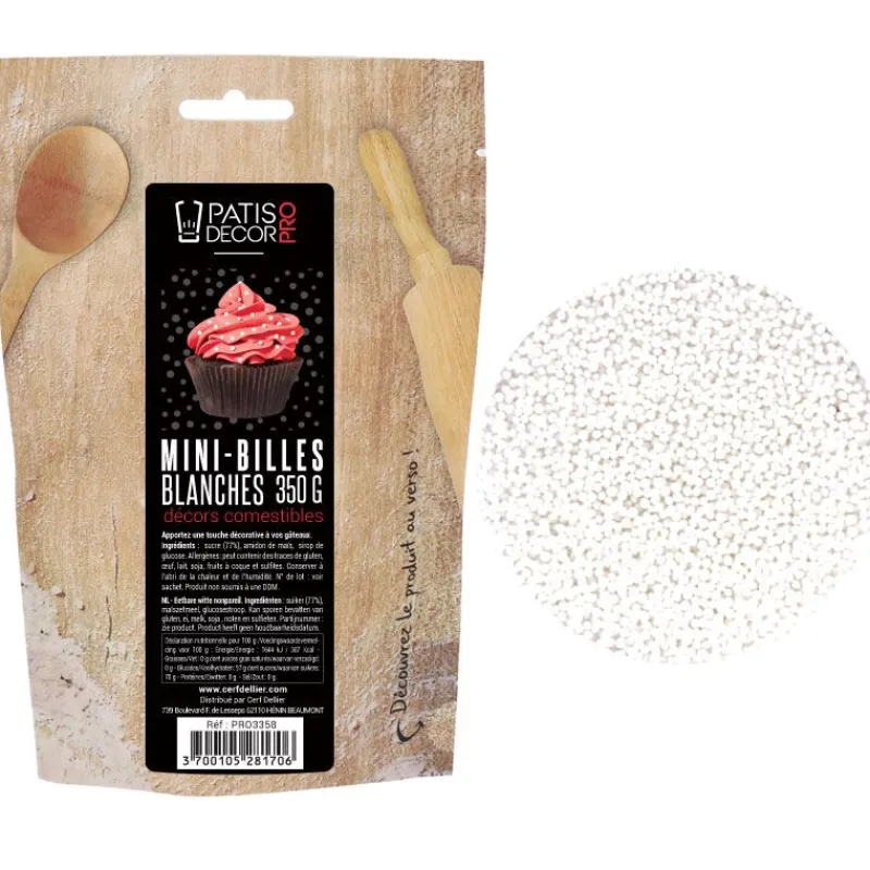 Décors Mini Billes Blanches Comestibles Patisdecor Pro 350 G>Cerf Dellier Discount