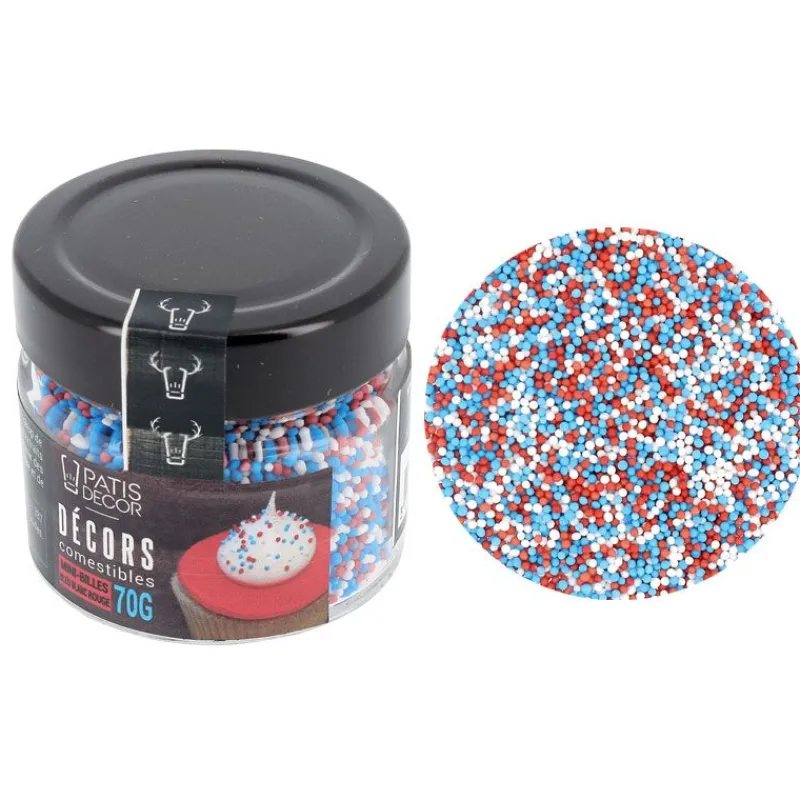 Décors Mini Billes Bleu Blanc Rouge Patisdecor>Cerf Dellier Online