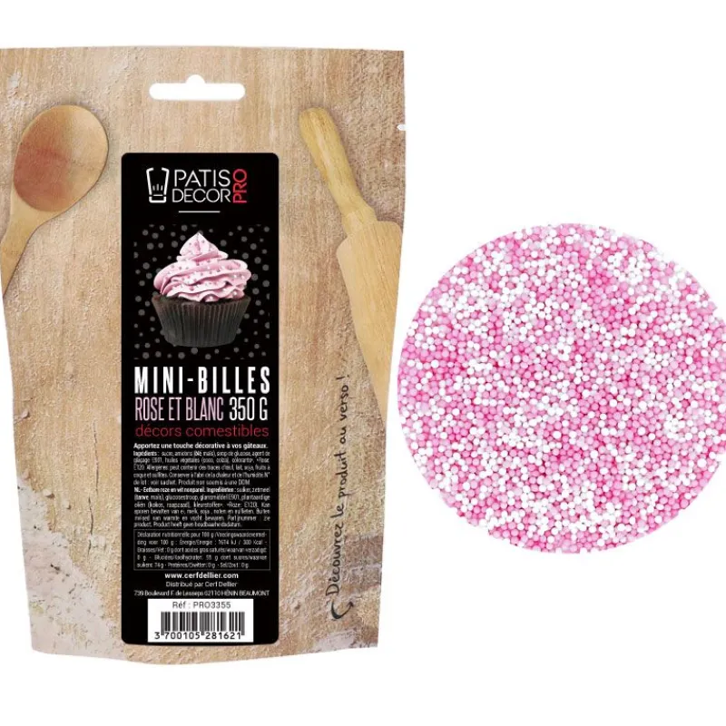 Décors Mini Billes Roses Et Blanches Comestibles Patisdecor Pro 350 G>Cerf Dellier Hot