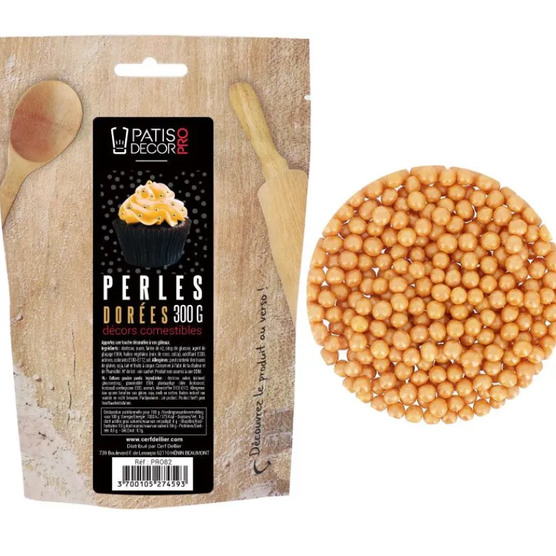Décors Perles Dorees Comestibles Patisdecor Pro 300 G>Cerf Dellier Clearance