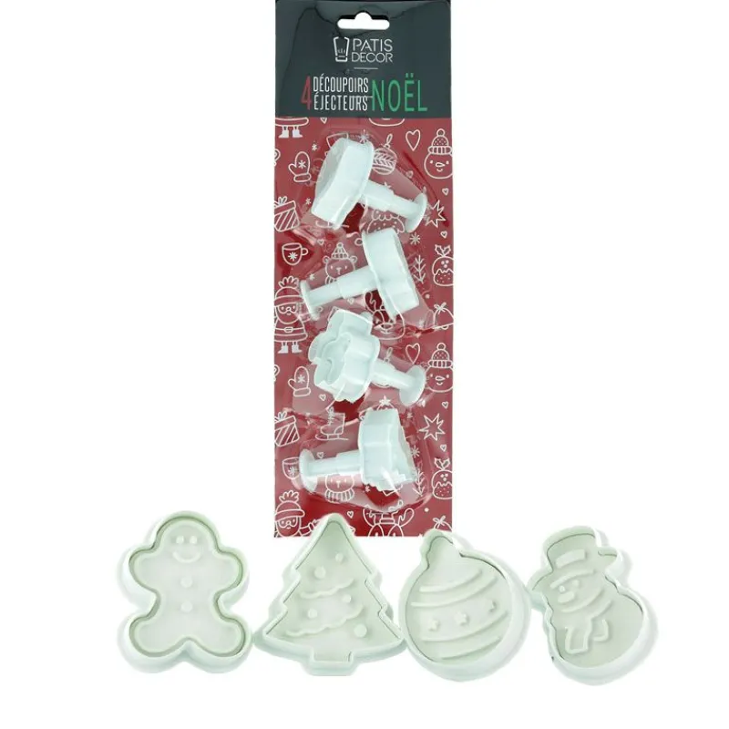 Découpoirs Éjecteurs Assortis Theme Noël (X 4)>Cerf Dellier Outlet