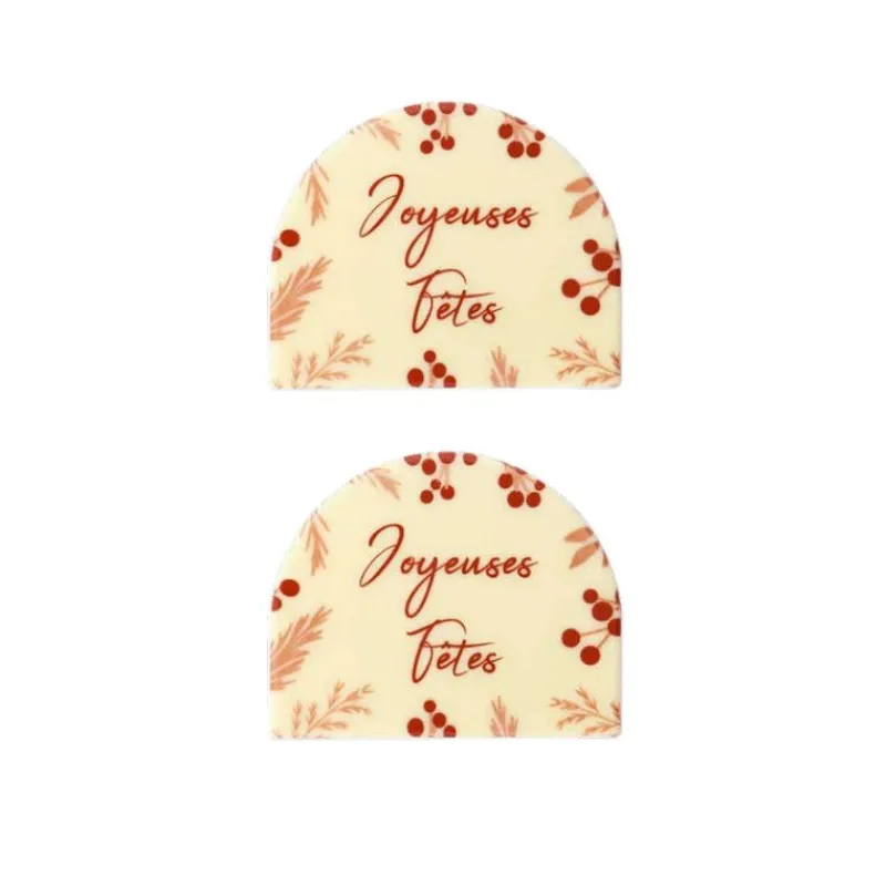 Embouts De Bûches En Chocolat Blanc Joyeuses Fêtes (X54)>Cerf Dellier Online