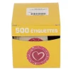 Etiquette Adhesive Rose Coeur (X500)>Cerf Dellier Outlet