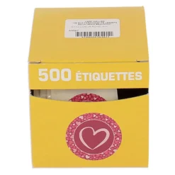 Etiquette Adhesive Rose Coeur (X500)>Cerf Dellier Outlet