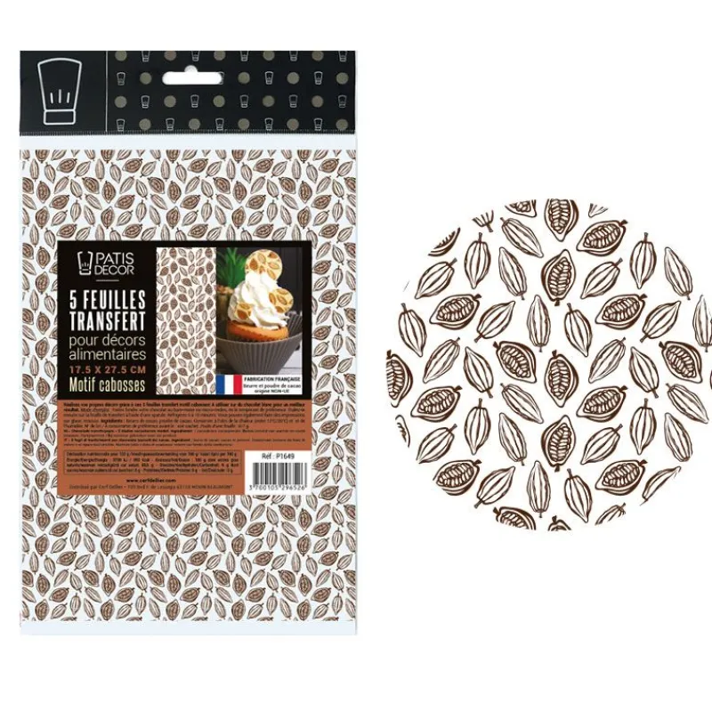 Feuilles Transfert Cabosses Patisdecor (X5)>Cerf Dellier Discount