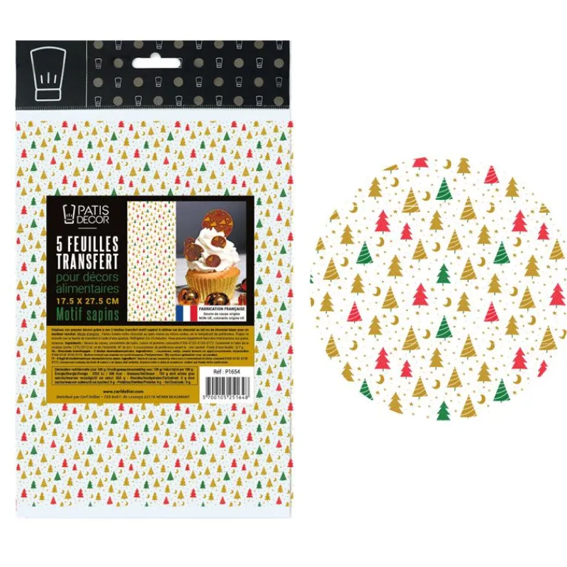 Feuilles Transfert Sapins Patisdecor (X5)>Cerf Dellier Best