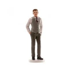 Figurine Marie Gilet Gris 16 Cm>Cerf Dellier Discount