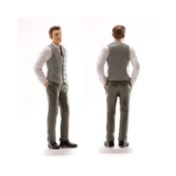 Figurine Marie Gilet Gris 16 Cm>Cerf Dellier Discount