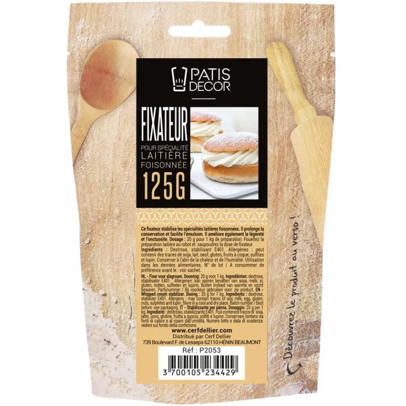 Cerf Dellier Stabilisateurs*Fixateur Pour Specialite Laitiere Foisonnee Patisdecor 125 G