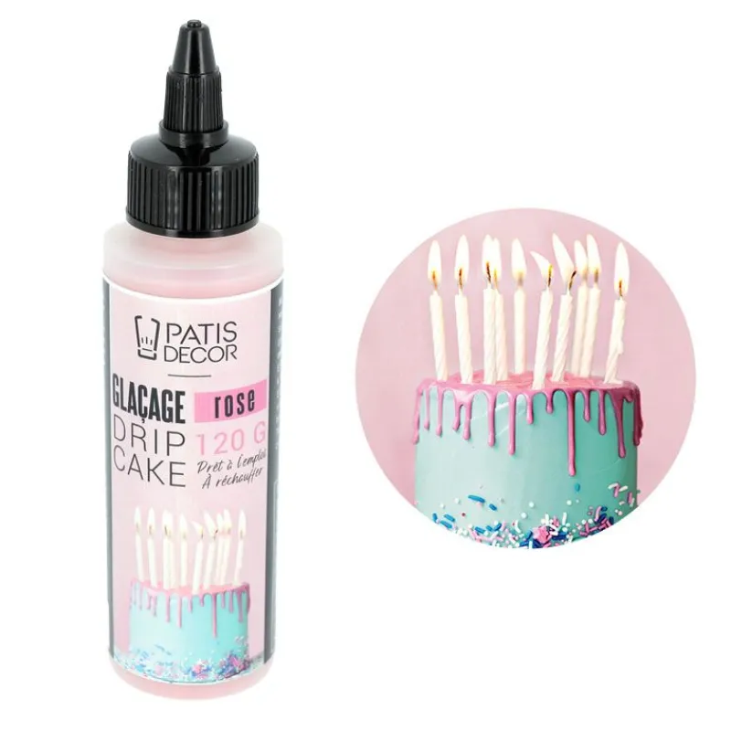 Cerf Dellier Glaçages Et Nappages*Glacage Pour Drip Cake Rose Patisdecor 120 G