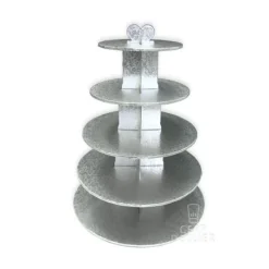 Grand Presentoir Cupcakes Argent Rond>Cerf Dellier Online