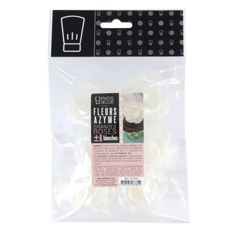 Grandes Roses Blanches En Azyme Patisdecor (X6)>Cerf Dellier Outlet