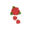 Grandes Roses Rose Carmin Avec Feuilles En Azyme (X24)>Cerf Dellier Discount