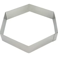 Cerf Dellier Cercles À Patisserie*Hexagone A Mousse Inox Ht 4,5 Cm