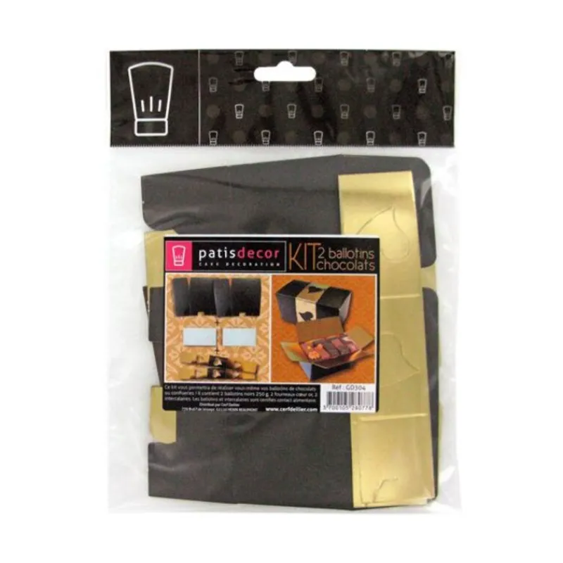 Kit Ballotin Noir / Or Patisdecor (X2)>Cerf Dellier Discount