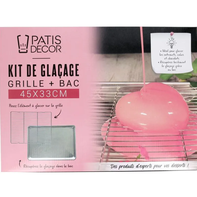 Cerf Dellier Grilles A Patisserie*Kit De Glacage Grille + Bac 45 X 33 Cm
